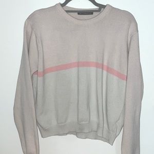 Pink and White color block sweater